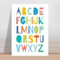 Placa decorativa infantil bebê alfabeto abc colorido - Wallkids