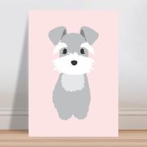 Placa decorativa infantil cachorro schnauzer