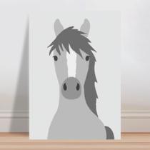 Placa decorativa infantil cavalo cinza