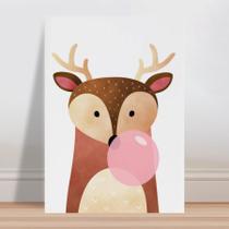 Placa decorativa infantil cervo veado chiclete