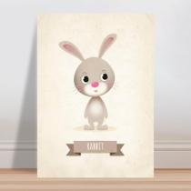 Placa decorativa infantil coelho desenho rabbit