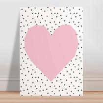 Placa decorativa infantil coração rosa grande