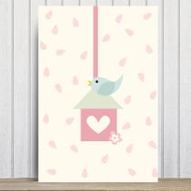 Placa Decorativa Infantil Coruja Baby Passarinho 20x30cm