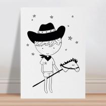 Placa decorativa infantil cowboy