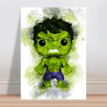Placa decorativa infantil Desenho aquarela Hulk super herói - Wallkids