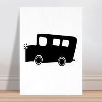 Placa decorativa infantil desenho carro preto