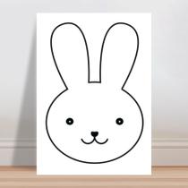 Placa decorativa infantil desenho coelho animal