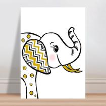 Placa decorativa infantil desenho elefante pb e marrom