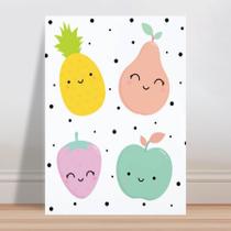 Placa decorativa infantil desenho frutas