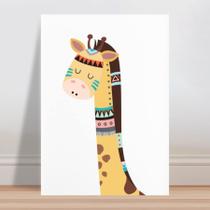 Placa decorativa infantil desenho girafa tribal