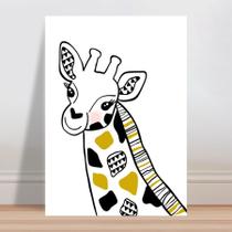 Placa decorativa infantil desenho girafa