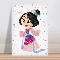 Placa decorativa infantil Desenho kids Princesa Mulan