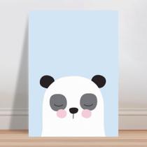 Placa decorativa infantil desenho panda fundo azul