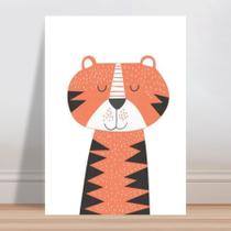 Placa decorativa infantil desenho tigre floresta selva