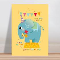 Placa decorativa infantil elefante picadeiro circo