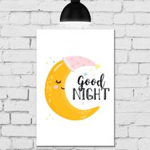 Placa Decorativa Infantil em MDF Lua Soneca 30x40cm