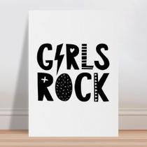 Placa decorativa infantil frase garota rock