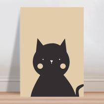 Placa decorativa infantil gato animal fundo marrom