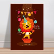 Placa decorativa infantil leão picadeiro circo