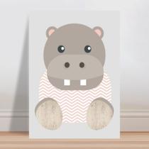 Placa decorativa infantil menina bebê hipopótamo