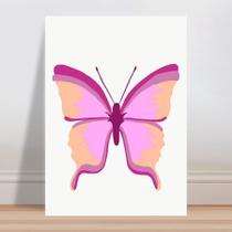 Placa decorativa infantil menina borboleta rosa roxo