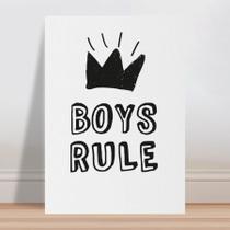 Placa decorativa infantil menino rei frase meninos governam