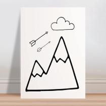 Placa decorativa infantil montanhas geométricas pb