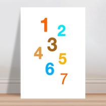 Placa decorativa infantil números do 1 ao 7 coloridos