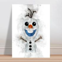 Placa decorativa infantil Olaf Frozen boneco de gelo