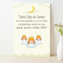 Placa Decorativa Infantil Oração Anjo da Guarda Lua 20x30