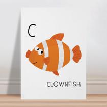 Placa decorativa infantil peixe laranja