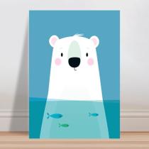 Placa decorativa infantil peixes urso polar