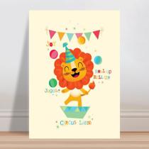 Placa decorativa infantil picadeiro circo leão
