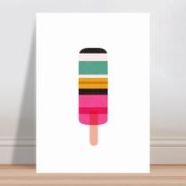 Placa decorativa infantil picolé colorido multicolorido - Wallkids