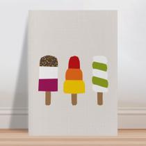 Placa decorativa infantil picolés coloridos sorveteria - Wallkids