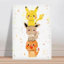 Placa decorativa infantil Pokemon Pikachu Eeva Charmander