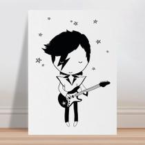Placa decorativa infantil roqueiro rock guitarra