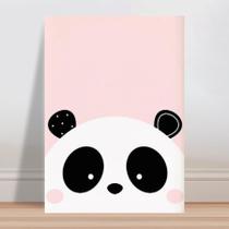 Placa decorativa infantil rosa panda