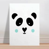 Placa decorativa infantil rosto face panda