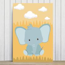 Placa Decorativa Infantil Safari Elefante MDF 20x30cm