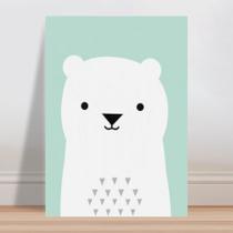 Placa decorativa infantil urso branco e azul