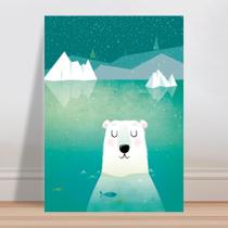 Placa decorativa infantil Urso Polar