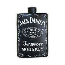 Placa Decorativa Jack Daniels em Metal - Formato Lata / Cantil - Vintage