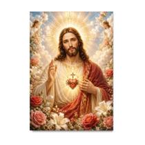 Placa Decorativa Jesus em Atmosfera do Imaculado Coração 21x30cm Placa Decorativa Jesus em Atmosfera do Imaculado Coração 21x30cm