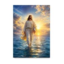 Placa Decorativa Jesus Feliz Caminhando sobre as Águas 40x60cm Placa Decorativa Jesus Feliz Caminhando sobre as Águas 40x60cm