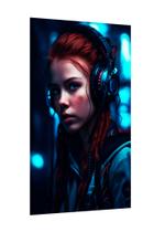 Placa decorativa - jovem música cyberpunk futurista