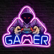 Placa decorativa Kavaas Gamer Neon Light 39x33cm USB