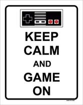 Placa Decorativa - Keep Calm And Game On 18X23