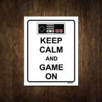 Placa Decorativa - Keep Calm And Game On 27X35