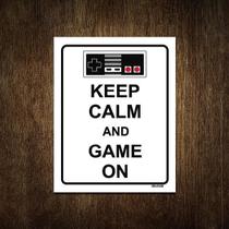 Placa Decorativa - Keep Calm And Game On 36X46